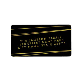 Moderne Imitate Gold Foil-Adressetikett / Schwarz Adressaufkleber