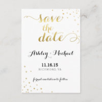 Moderne Imitate Gold Foil Glamour Save the Date