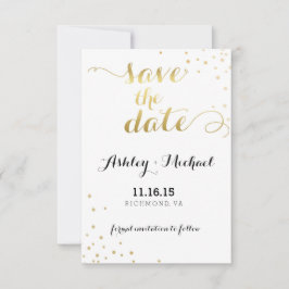 Moderne Imitate Gold Foil Glamour Save the Date