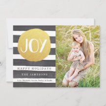 Moderne Imitate Gold Foil Streifen Joy Weihnachten