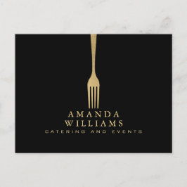 Moderne Imitate Gold Gabel Catering Logo auf Schwa Postkarte