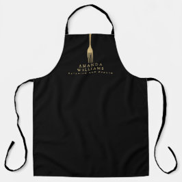 Moderne Imitate Gold Gabel Catering Logo auf Schwa Schürze