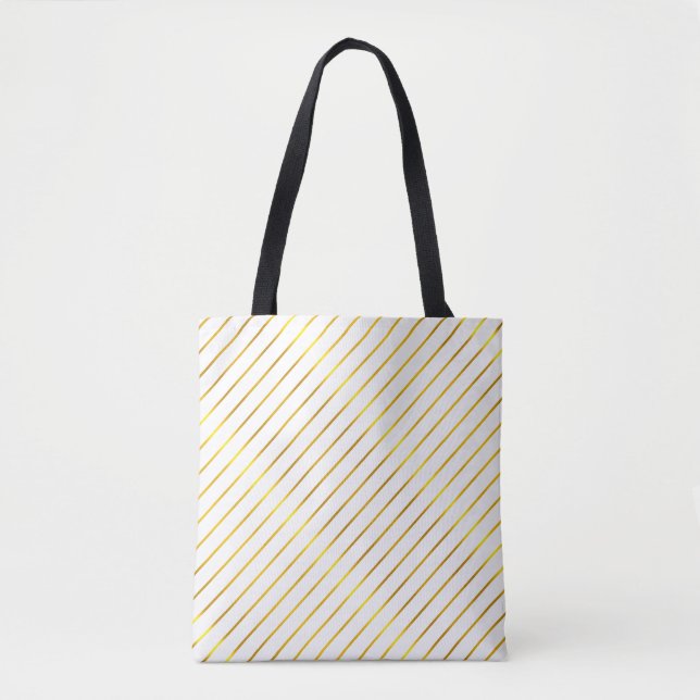 Moderne Imitate Gold gestreift Eleganter Glamour G Tasche (Vorderseite)