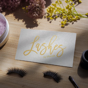 Moderne Imitate Gold Lashes Skriptabstimmung Terminkarte