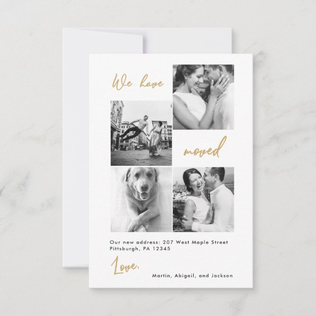 Moderne Imitate Gold Map Änderung des Fotos der Ad Dankeskarte (Vorderseite)