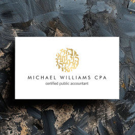 Moderne Imitate Gold Numbers Logo-Buchhalter Visitenkarte