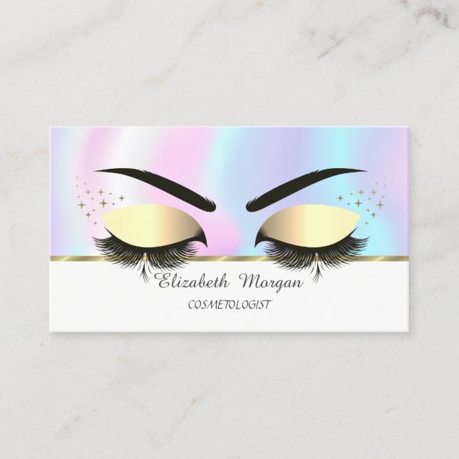 Moderne Imitate Gold Strips, Lashes, Holographie Visitenkarte (Vorderseite)