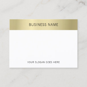 Moderne Imitate Gold Weiße elegante Minimalistisch Visitenkarte