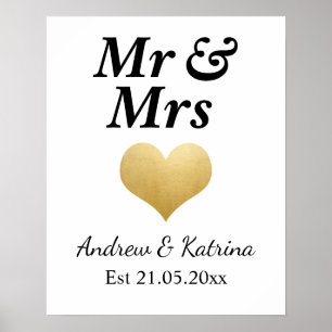 Moderne Imitate Goldenen Foil Herzenslust Herr & Poster