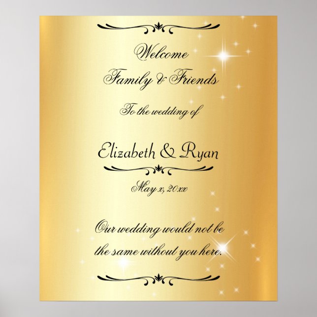 Moderne, Imitate, Goldfolie, Hochzeitsempfang, wil Poster (Vorne)