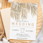 Moderne Imitate Goldpalme Hochzeit Einladung<br><div class="desc">Moderne,  einfache Imitate mit goldfarbener Palme,  Aquarell mit einfacher Typografie,  ein trendiger und tropischer Hochzeitstil auf Palmenblättern.</div>