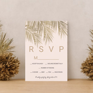 Moderne Imitate Goldpalme Rosa UAWG Hochzeit RSVP Karte
