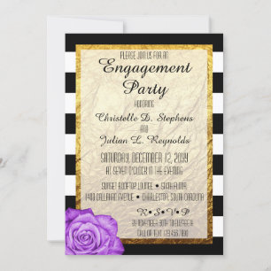 Moderne Imitate Lila Rose Gold Foods Engagement Pa Einladung