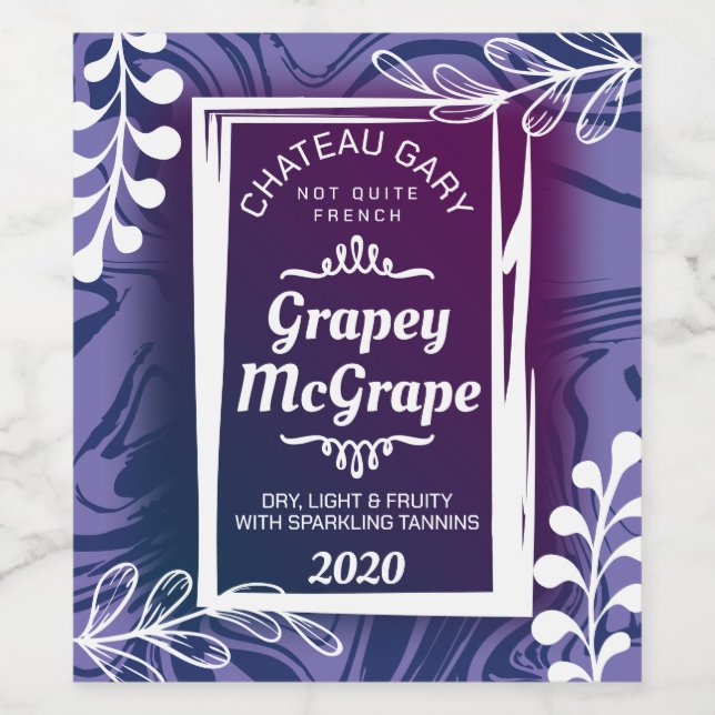 Moderne Imitate Marmor, kundenspezifische Farbe pe Weinetikett (Einzelnes Label)