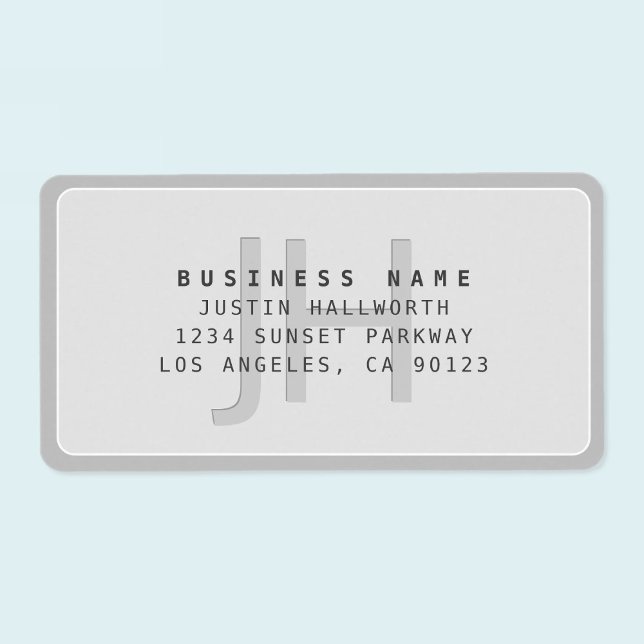 Moderne Imitate mit Mit Monogramm Geschäftsadresse Adressaufkleber (Von Creator hochgeladen)