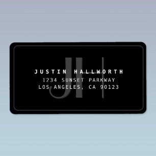Moderne Imitate mit Mit Monogramm Geschäftsadresse Adressaufkleber