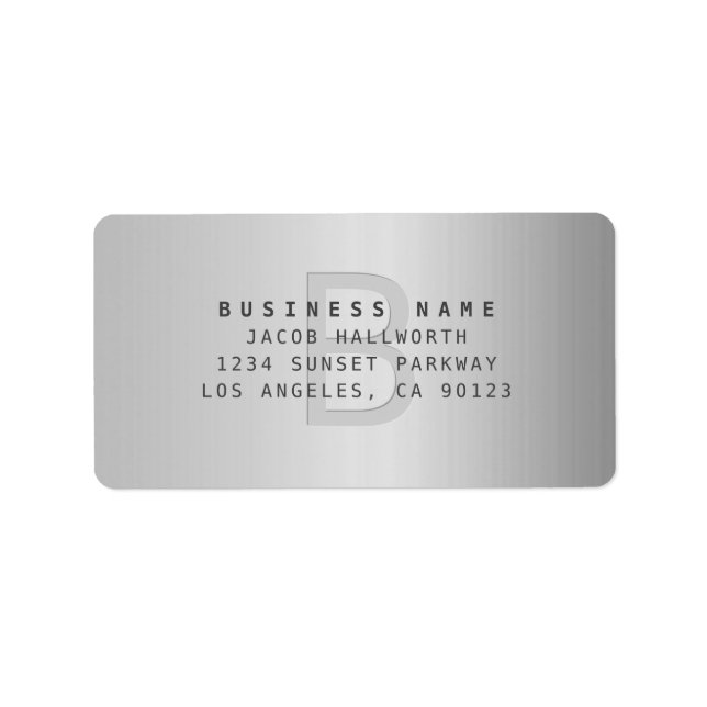 Moderne Imitate Mit Monogramm Geschäftsadresse für Adressaufkleber (Vorne)