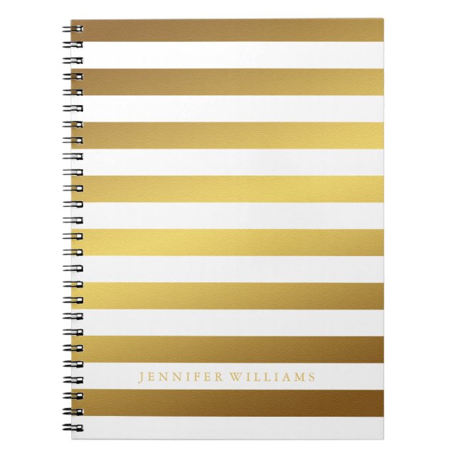 Moderne Imitate Muster für Goldene Streifen Notizblock (Vorderseite)