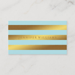 Moderne Imitate Muster Gold Foil & Minze Streifen Visitenkarte