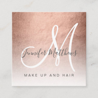Moderne Imitate Rose Gold Abstrakt Makeup Künstler Quadratische Visitenkarte