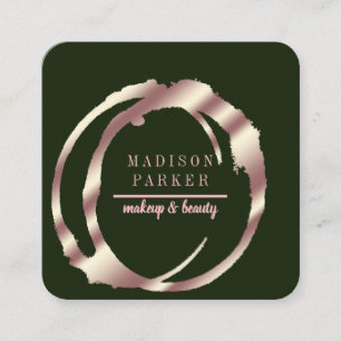 Moderne Imitate Rose Gold Abstrakt Platz Quadratische Visitenkarte