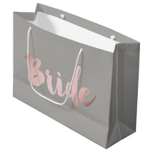 Moderne Imitate Rose Gold "Braut" Große Geschenktüte