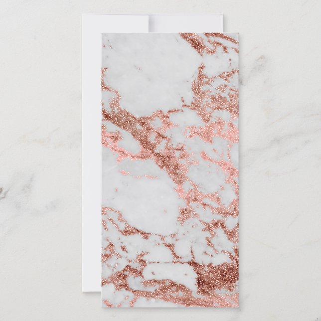 Moderne Imitate Rose Gold Glitzer Marmortextur Bil (Vorderseite)