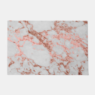 Moderne Imitate Rose Gold Glitzer Marmortextur Bil Fußmatte