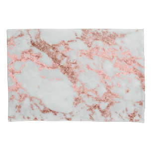Moderne Imitate Rose Gold Glitzer Marmortextur Bil Kissenbezug