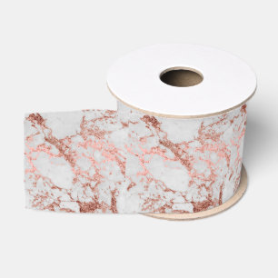 Moderne Imitate Rose Gold Glitzer Marmortextur Bil Ripsband