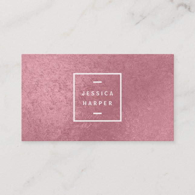 Moderne Imitate Rose Gold Visitenkarte (Vorderseite)