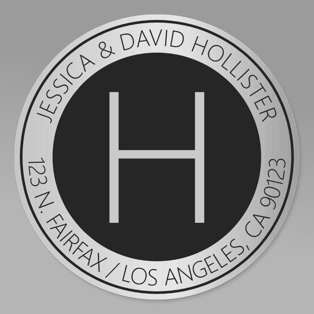 Moderne Imitate Silber-Rücksendeadresse oder Produ Quadratischer Aufkleber (Von Creator hochgeladen)