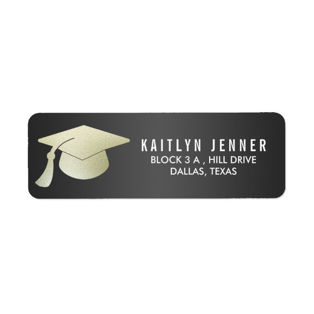 Moderne Imitate Silver Foil Abschluss Hat Black (Vorne)