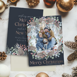 Moderne Imitats Gold & Blue Frohe Weihnachten