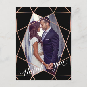 Moderne Imitats Rose Gold Geometric Foto Vielen Da Postkarte