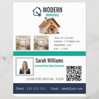 Moderne Immobilien-Objekt-Feature-Blatt-Flyer Flyer