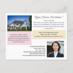 Moderne Immobilien-Open-House-Werbepostkarte Postkarte