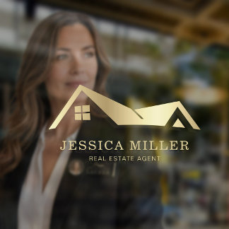 Moderne Immobilien-Werbung Makler-Logo Fensteraufkleber