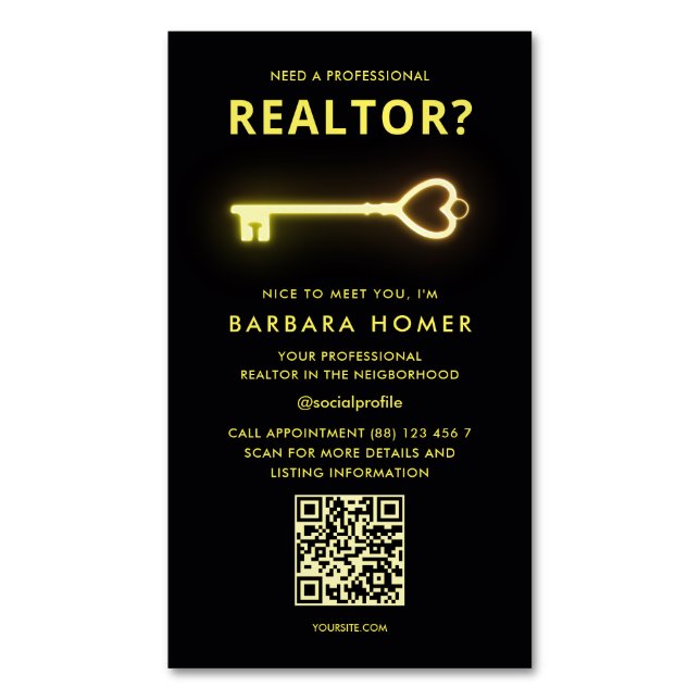 Moderne Immobilienagentur Real Anwesen Listing Ber Magnetische Visitenkarte (Vorderseite Vertikal)