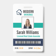 Moderne Immobilienmakler-Foto-ID-Karte