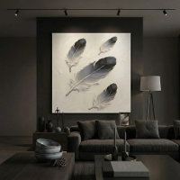 Moderne Impasto strukturierte schwarze und graue F