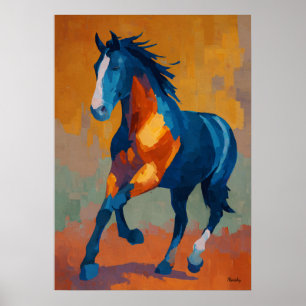 Moderne impressionistische Pferdemalerei Farbige Poster