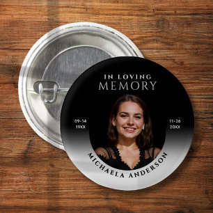 Moderne In-Loving-Memory-Foto-Trauerfeier/Andenken Button