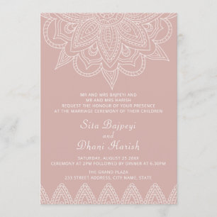 Moderne indische Elegant Pink Mehndi Hindu Hochzei Einladung