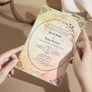 Moderne indische Hindu Hochzeit schön Einladung