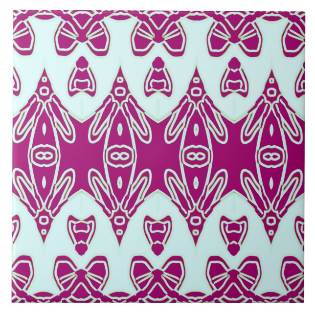 Moderne indische Tradition Aquamarin & Maroon Klas Fliese (Vorderseite)