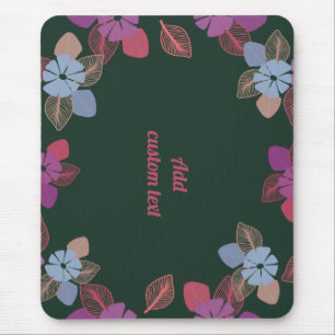 Moderne, individuell gestaltete Blumenvorlage Mousepad
