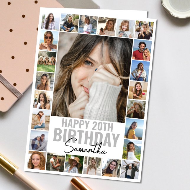 Moderne, individuelle Collage | Foto Geburtstag Karte (Personalize the collage birthday greeting card to create a special keepsake for your loved one!)