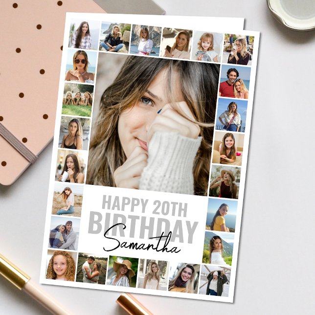 Moderne, individuelle Collage | Foto Geburtstag Karte (Personalize the collage birthday greeting card to create a special keepsake for your loved one!)