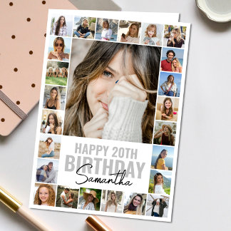 Moderne, individuelle Collage | Foto Geburtstag Karte